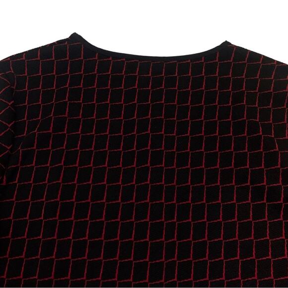 Casual Corner Patterned Black Red Long Sleeve Tailored Top Jacket Medium Vintage - Picture 8 of 11